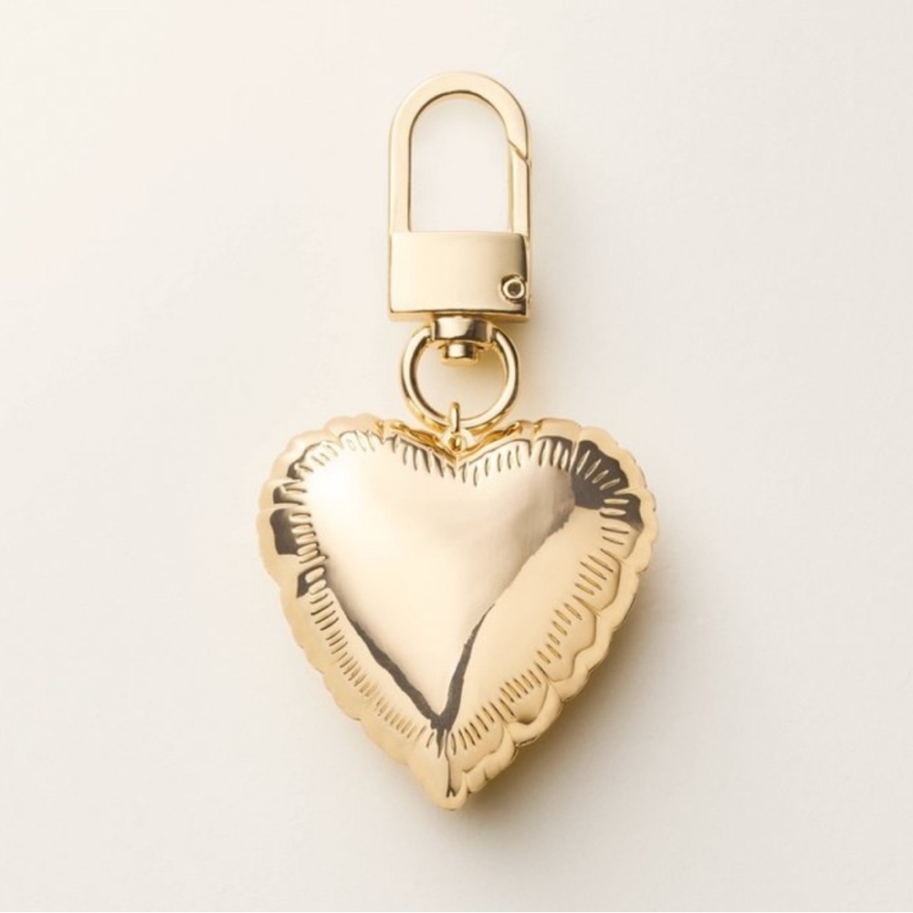 kate spade x Target mylar balloon gold heart bag charm keychain